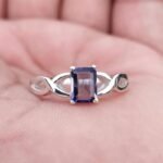 Natural Iolite Gemstone Sterling Silver Ring, Kaka Neeli Ring