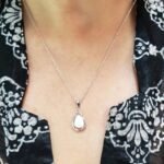Opal Necklace, Teardrop October Birthstone Necklace