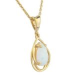 Opal Necklace, Teardrop October Birthstone Necklace - Image 7