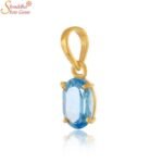 Natural Oval Blue Topaz Panchdhatu Pendant - Image 3