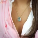 Blue Topaz Pendant, Oval December Birthstone Necklace