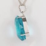 Natural Oval Shape Blue Topaz Pendant - Image 2