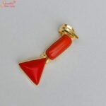 Oval Triangle Shape Coral Pendant, Munga Pendant - Image 2