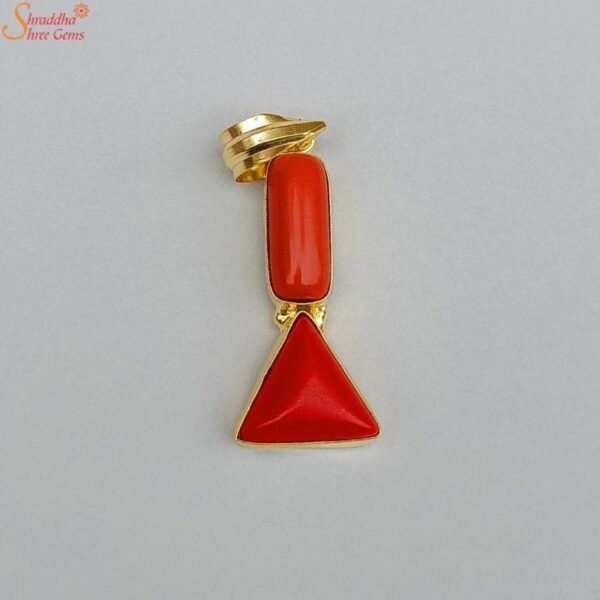 Oval Triangle Shape Coral Pendant, Munga Pendant