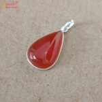Pear Shape Red Onyx Pendant, Sulemani Hakik Pendant - Image 2