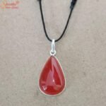 Pear Shape Red Onyx Pendant, Sulemani Hakik Pendant