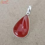 Pear Shape Red Onyx Pendant, Sulemani Hakik Pendant - Image 3