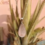 Natural Pear Shape Rose Quartz Pendant, Love Pendant - Image 2