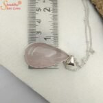 Natural Pear Shape Rose Quartz Pendant, Love Pendant - Image 3