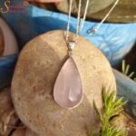 Natural Pear Shape Rose Quartz Pendant, Love Pendant - Image 4