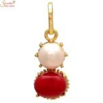 Pearl And Coral (Munga) Gemstone Pendant - Image 2