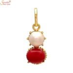 Pearl And Coral (Munga) Gemstone Pendant