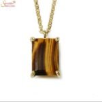 Tiger Eye Necklace, Large Gemstone Pendant - Image 3