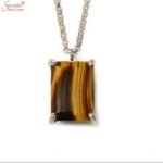 Tiger Eye Necklace, Large Gemstone Pendant - Image 5